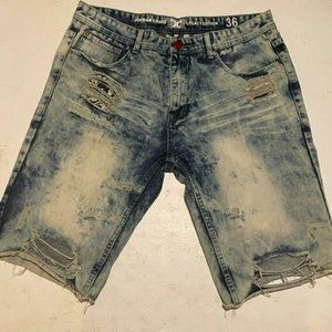 Men's Denim Shorts – Size 38 – Classic Blue Wash – Casual Summer Wear